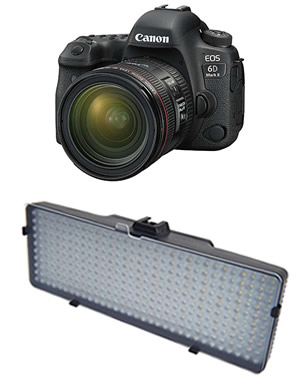 canon 6D e iluminación LED